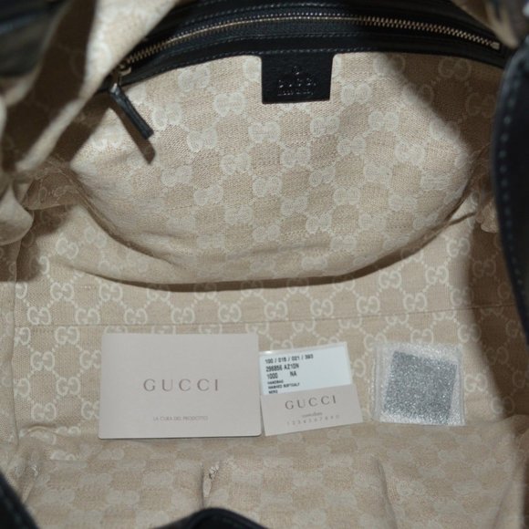 NWT Gucci Black Soft Stirrup Washed Leather Shoulder Bag - Picture 5 of 8